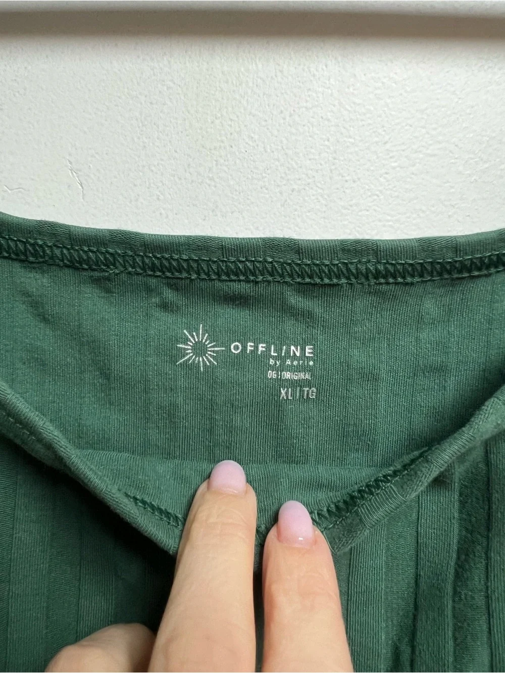 AERIE NWOT. Forest Green Ribbed Mini Skirt with Matching Crop Top Set